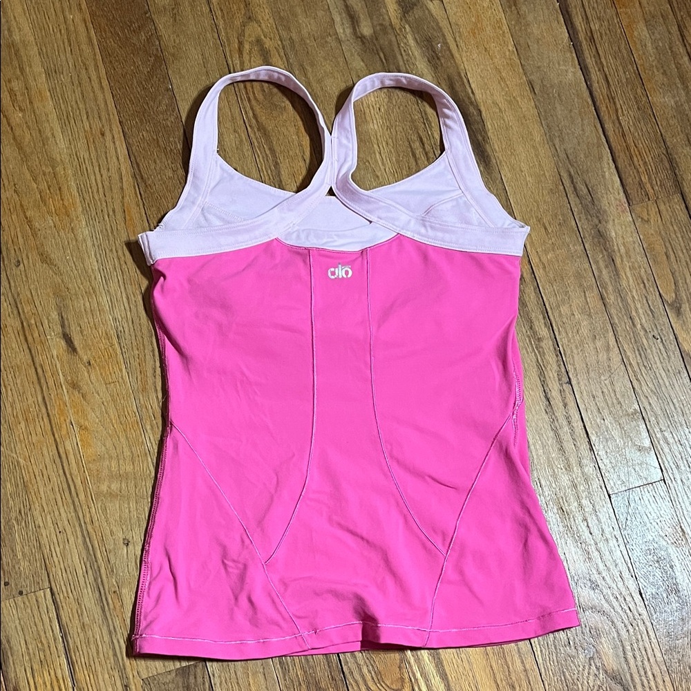 Alo yoga Two-Tone Pink Racerback Tank